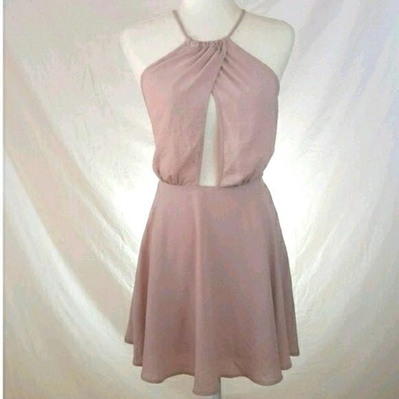 Caroline Forbes Alternative Blush Cross Front Lace‎ Up Dress Vampire Diaries - Picture 3 of 7